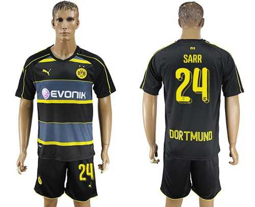 Dortmund #24 Sarr Away Soccer Club Jersey