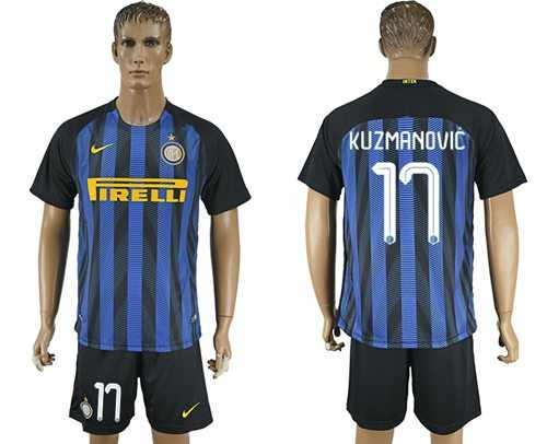 Inter Milan #17 Kuzmanovic Home Soccer Club Jersey