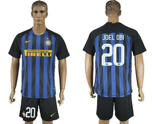 Inter Milan #20 Joel Obi Home Soccer Club Jersey