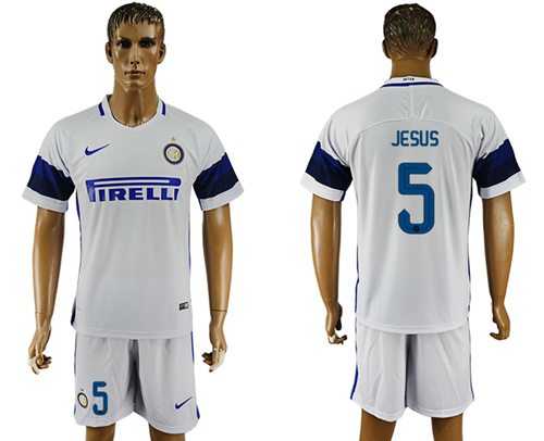 Inter Milan #5 Jesus White Away Soccer Club Jersey