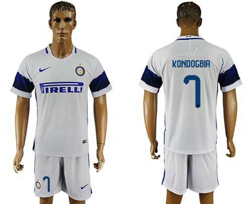Inter Milan #7 Kondogbia White Away Soccer Club Jersey