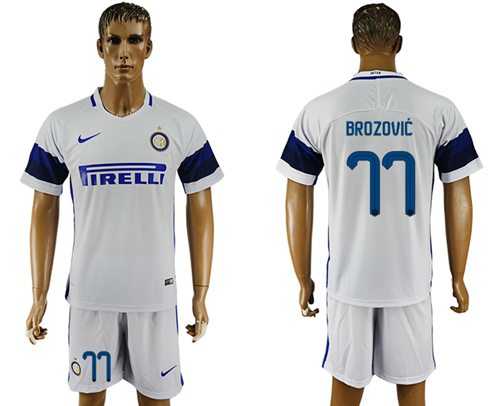 Inter Milan #77 Brozovic White Away Soccer Club Jersey