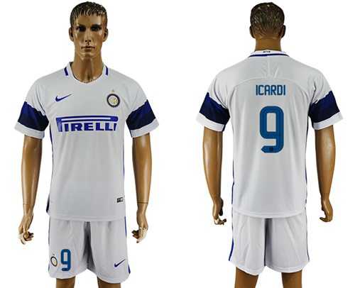 Inter Milan #9 Icardi White Away Soccer Club Jersey