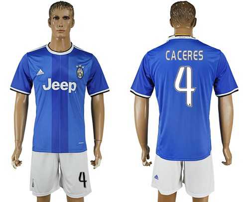 Juventus #4 Caceres Away Soccer Club Jersey