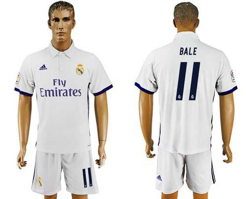 Real Madrid #11 Bale White Home Soccer Club Jersey