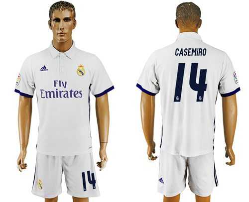 Real Madrid #14 Casemiro White Home Soccer Club Jersey