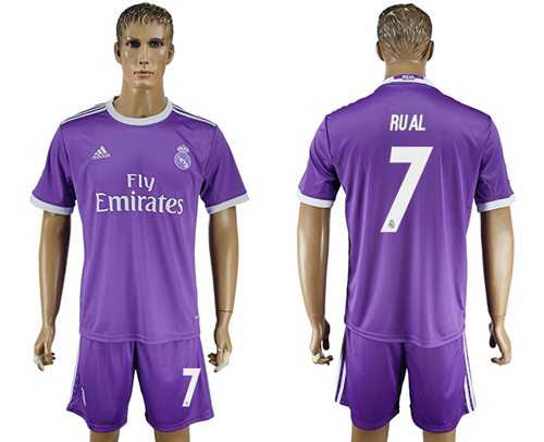 Real Madrid #7 Rual Away Soccer Club Jersey