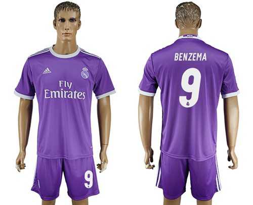 Real Madrid #9 Benzema Away Soccer Club Jersey