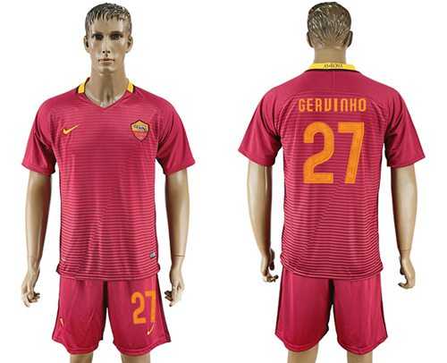 Roma #27 Gervinho Red Home Soccer Club Jersey