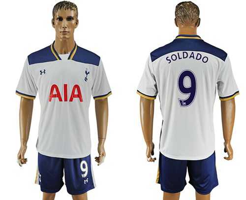 Tottenham Hotspur #9 Soldado White Home Soccer Club Jersey