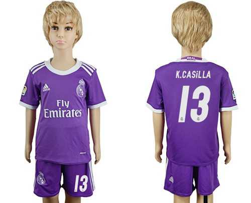Real Madrid #13 K.Casilla Away Kid Soccer Club Jersey
