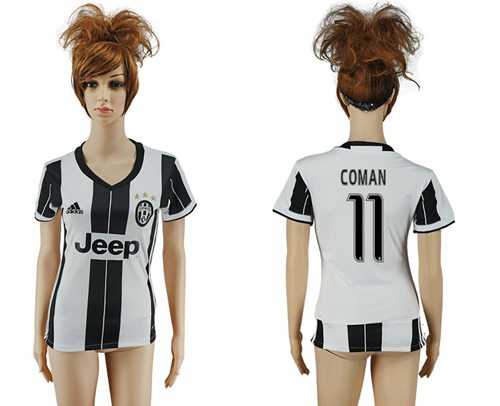 Women's Juventus #11 Coman Home Soccer Club Jersey
