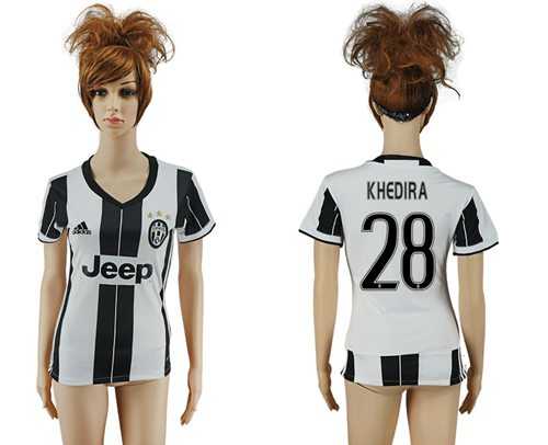 Women's Juventus #28 Khedira Home Soccer Club Jersey