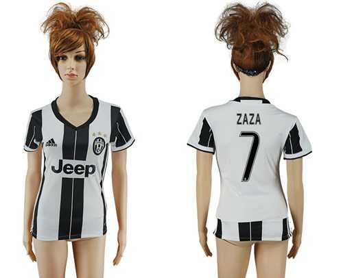 Women's Juventus #7 Zaza Home Soccer Club Jersey