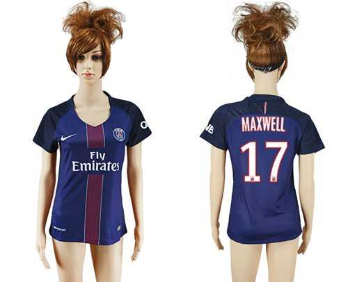 Women's Paris Saint-Germain #17 Maxwell Home Soccer Club Jersey