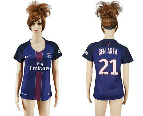 Women's Paris Saint-Germain #21 Ben Arfa Home Soccer Club Jersey