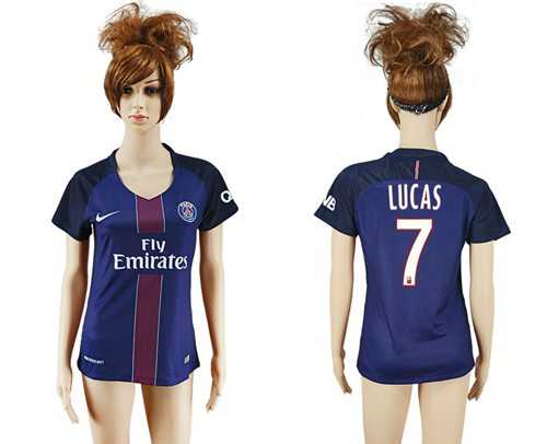 Women's Paris Saint-Germain #7 Lucas Home Soccer Club Jersey