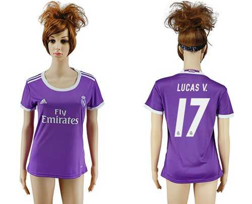 Women's Real Madrid #17 Lucas V. Away Soccer Club Jersey