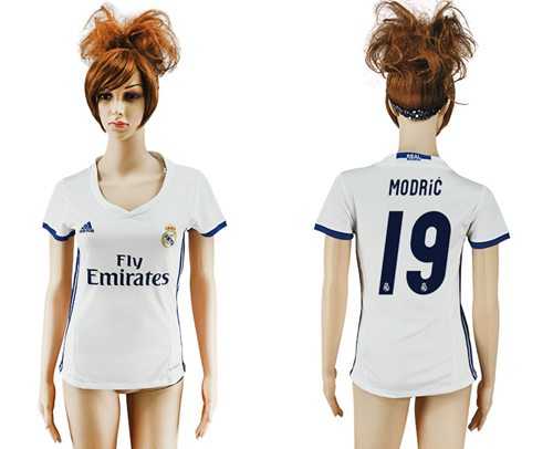 Women's Real Madrid #19 Modric Home Soccer Club Jersey
