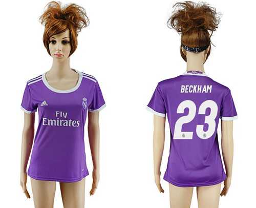 Women's Real Madrid #23 Beckham Away Soccer Club Jersey