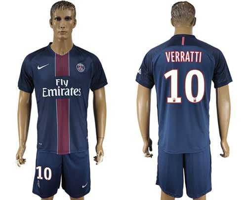 Paris Saint-Germain #10 Verratti Home Soccer Club Jersey
