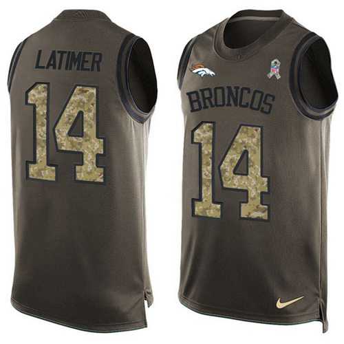 Nike Denver Broncos #14 Cody Latimer Green Men's Stitched NFL Limited Salute To Service Tank Top Jersey
