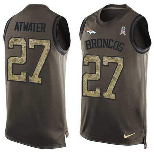 Nike Denver Broncos #27 Steve Atwater Green Men's Stitched NFL Limited Salute To Service Tank Top Jersey