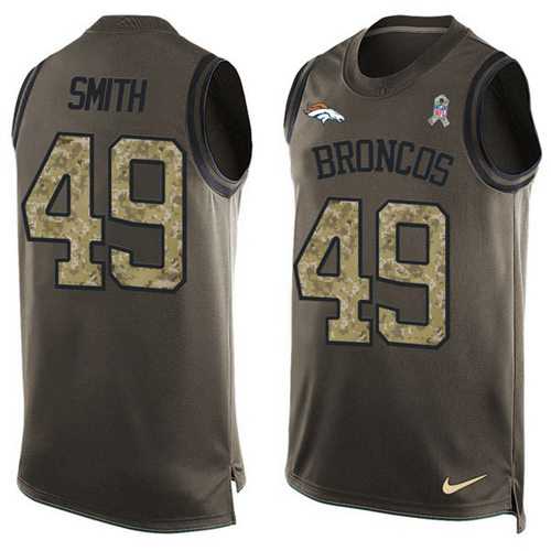 Nike Denver Broncos #49 Dennis Smith Green Men's Stitched NFL Limited Salute To Service Tank Top Jersey