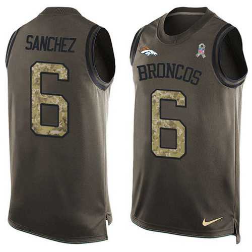 Nike Denver Broncos #6 Mark Sanchez Green Men's Stitched NFL Limited Salute To Service Tank Top Jersey