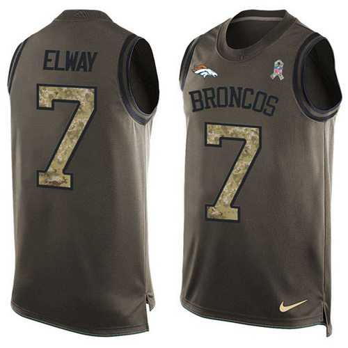 Nike Denver Broncos #7 John Elway Green Men's Stitched NFL Limited Salute To Service Tank Top Jersey