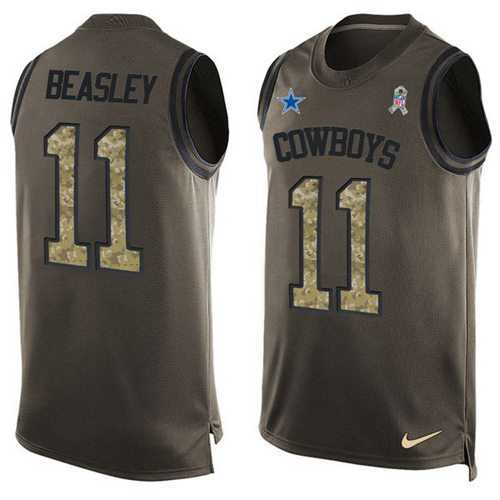 Nike Dallas Cowboys #11 Cole Beasley Green Men's Stitched NFL Limited Salute To Service Tank Top Jersey