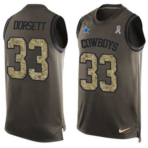 Nike Dallas Cowboys #33 Tony Dorsett Green Men's Stitched NFL Limited Salute To Service Tank Top Jersey