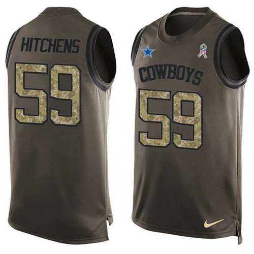 Nike Dallas Cowboys #59 Anthony Hitchens Green Men's Stitched NFL Limited Salute To Service Tank Top Jersey