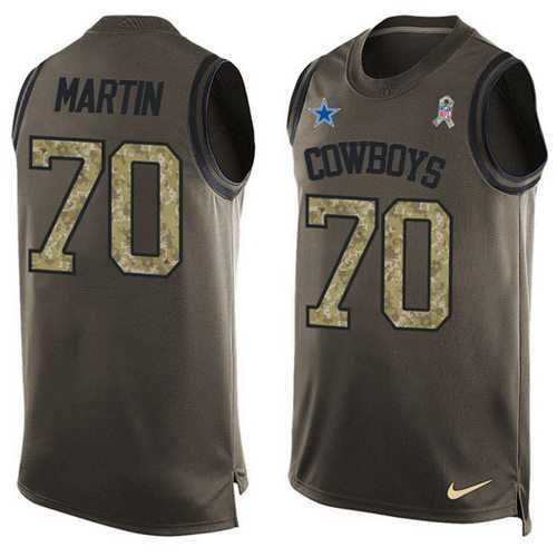 Nike Dallas Cowboys #70 Zack Martin Green Men's Stitched NFL Limited Salute To Service Tank Top Jersey