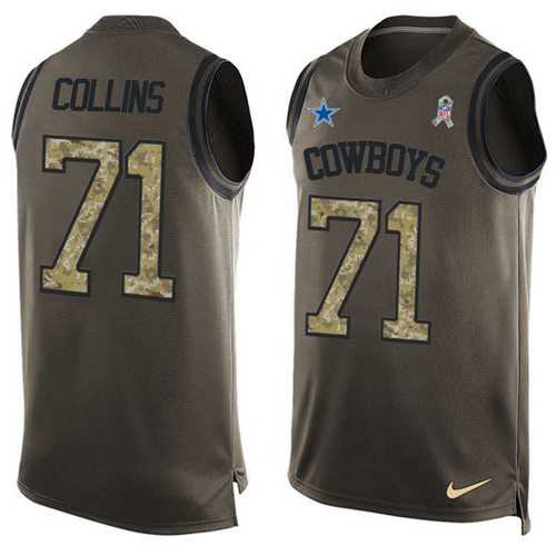 Nike Dallas Cowboys #71 La'el Collins Green Men's Stitched NFL Limited Salute To Service Tank Top Jersey