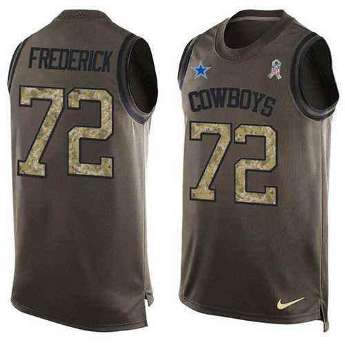 Nike Dallas Cowboys #72 Travis Frederick Green Men's Stitched NFL Limited Salute To Service Tank Top Jersey