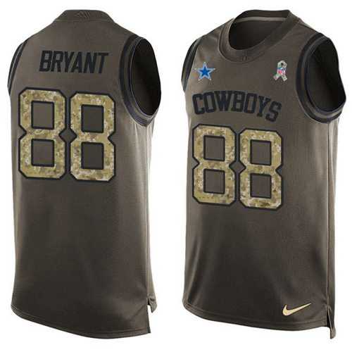 Nike Dallas Cowboys #88 Dez Bryant Green Men's Stitched NFL Limited Salute To Service Tank Top Jersey