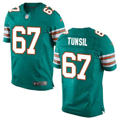 Nike Miami Dolphins #67 Laremy Tunsil Aqua Green Alternate Men's Stitched NFL Elite Jersey