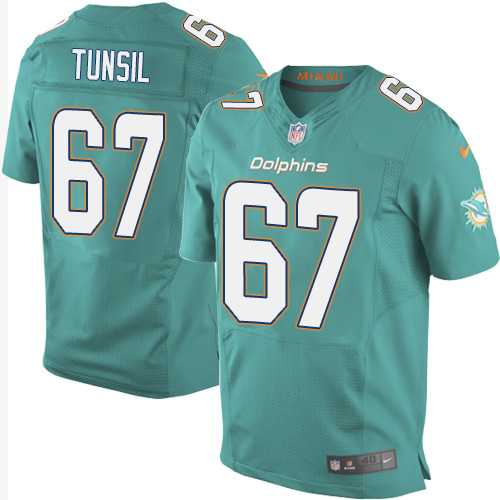 Nike Miami Dolphins #67 Laremy Tunsil Aqua Green Team Color Men's Stitched NFL New Elite Jersey