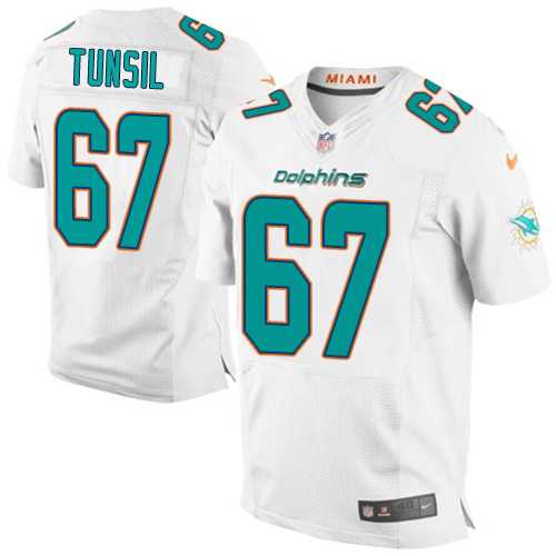 Nike Miami Dolphins #67 Laremy Tunsil White Men's Stitched NFL New Elite Jersey