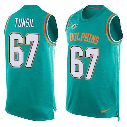 Nike Miami Dolphins #67 Laremy Tunsil Aqua Green Team Color Men's Stitched NFL Limited Tank Top Jersey