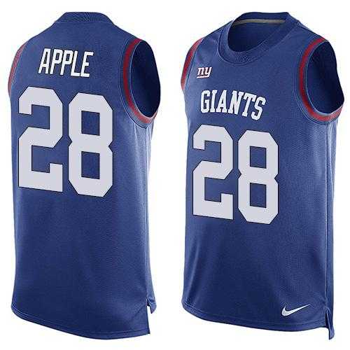 Nike New York Giants #28 Eli Apple Royal Blue Team Color Men's Stitched NFL Limited Tank Top Jersey