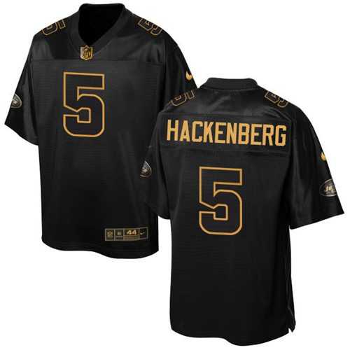 Nike New York Jets #5 Christian Hackenberg Black Men's Stitched NFL Elite Pro Line Gold Collection Jersey
