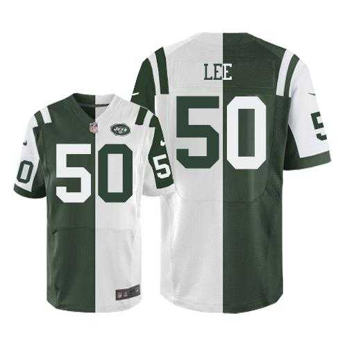 Nike New York Jets #50 Darron Lee Green White Men's Stitched NFL Elite Split Jersey