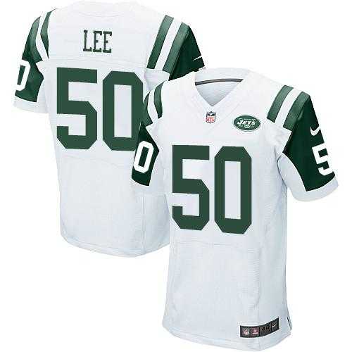 Nike New York Jets #50 Darron Lee White Men's Stitched NFL Elite Jersey