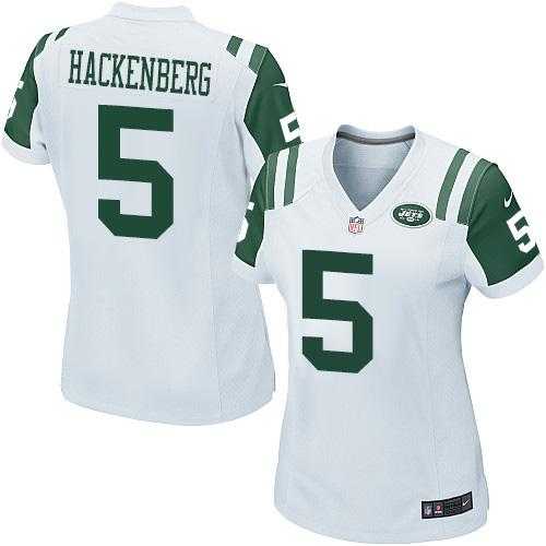 Women's Nike New York Jets #5 Christian Hackenberg White Stitched NFL Elite Jersey