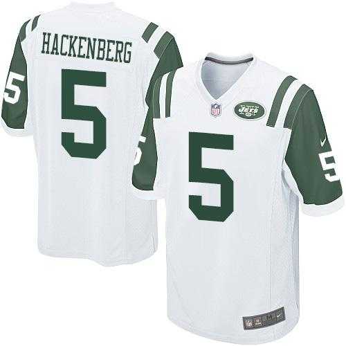 Youth Nike New York Jets #5 Christian Hackenberg White Stitched NFL Elite Jersey