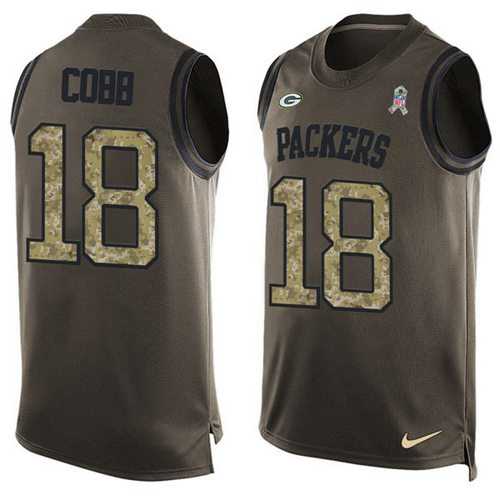 Nike Green Bay Packers #18 Randall Cobb Green Men's Stitched NFL Limited Salute To Service Tank Top Jersey