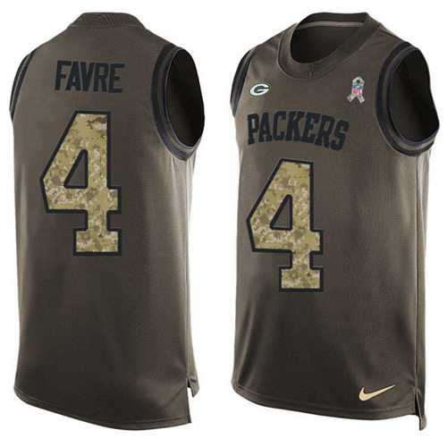 Nike Green Bay Packers #4 Brett Favre Green Men's Stitched NFL Limited Salute To Service Tank Top Jersey