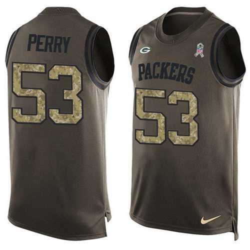 Nike Green Bay Packers #53 Nick Perry Green Men's Stitched NFL Limited Salute To Service Tank Top Jersey